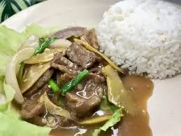 Nasi Putih + Daging Halia 