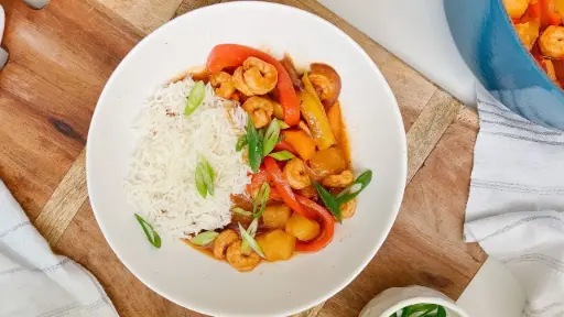 SWEET SOUR SEAFOOD + RICE
