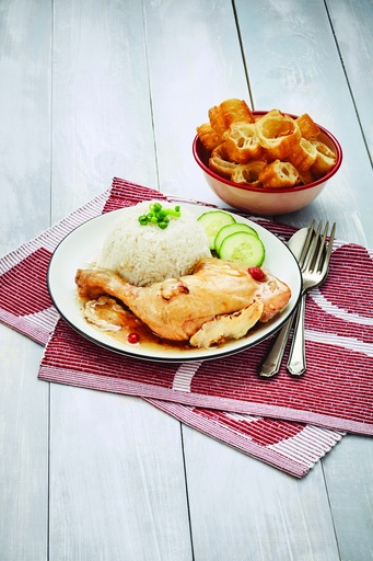 FRAGRANT HERBAL SALTED CHICKEN LEG + RICE